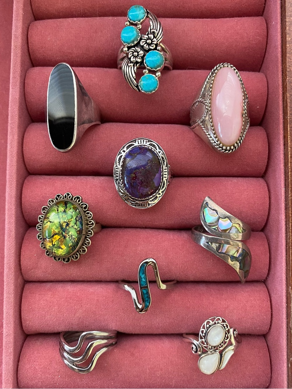 Vintage Sterling Silver 925 Purple Copper Turquoise Ring